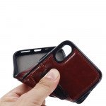 Wholesale iPhone Xs Max Leather Style Credit Card Case (Brown)